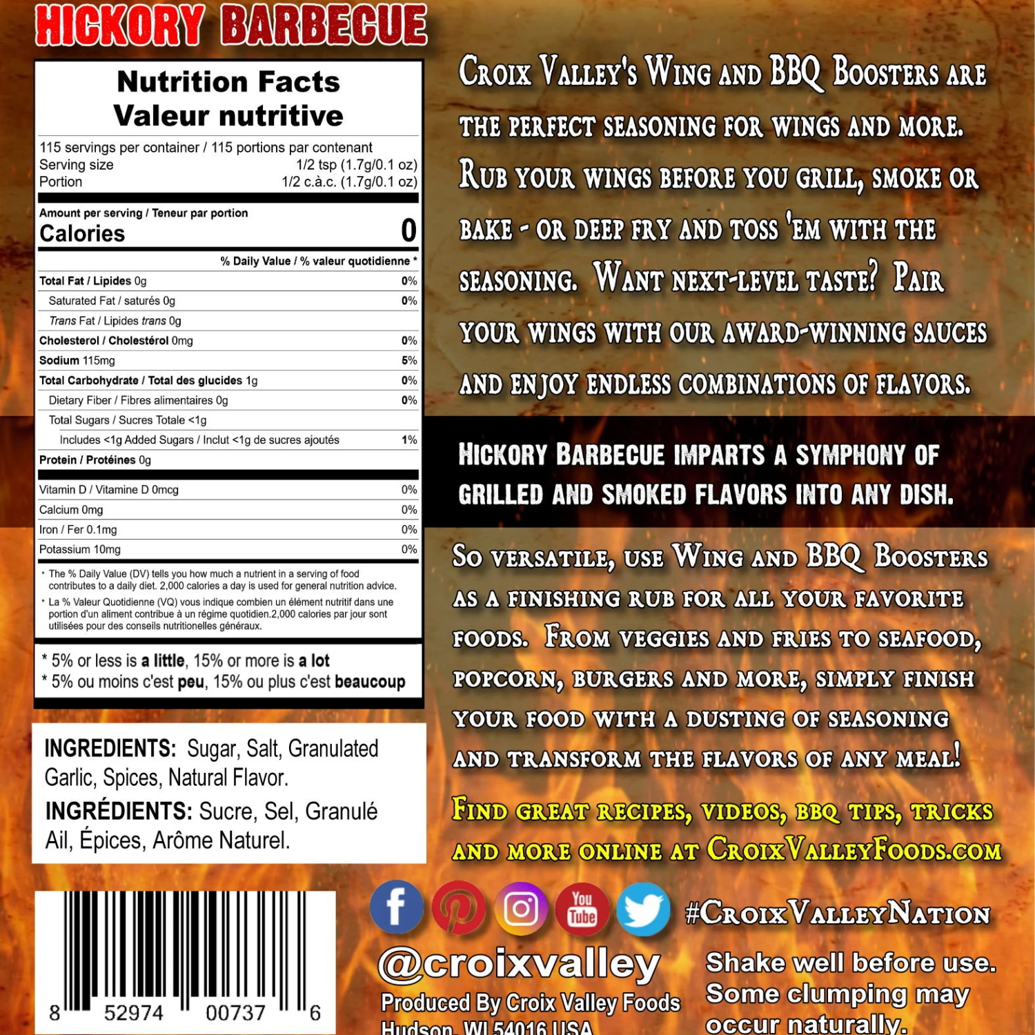 Croix Valley Hickory Barbecue Wing And Booster 7 Oz 4 Croix Valley Hickory Barbecue Wing And Booster 7 Oz - Afbeelding 2