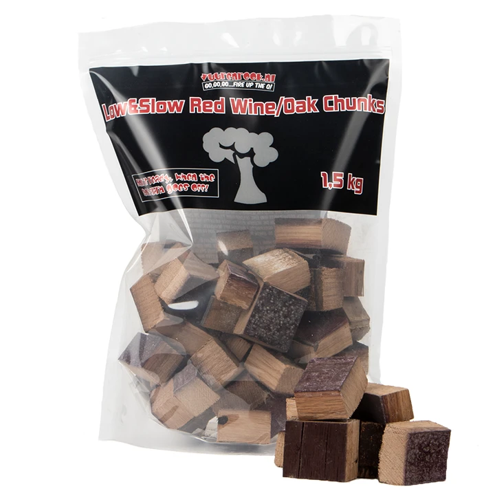 Vuur&Rook Low&Slow Rode Wijn / Eiken Chunks 1,5 Kg 3 Vuur&Rook Low&Slow Rode Wijn / Eiken Chunks 1,5 Kg